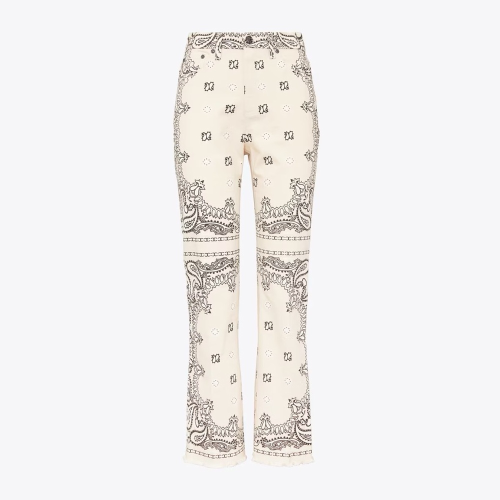 Tory Burch Boot Cut Paisley Jeans